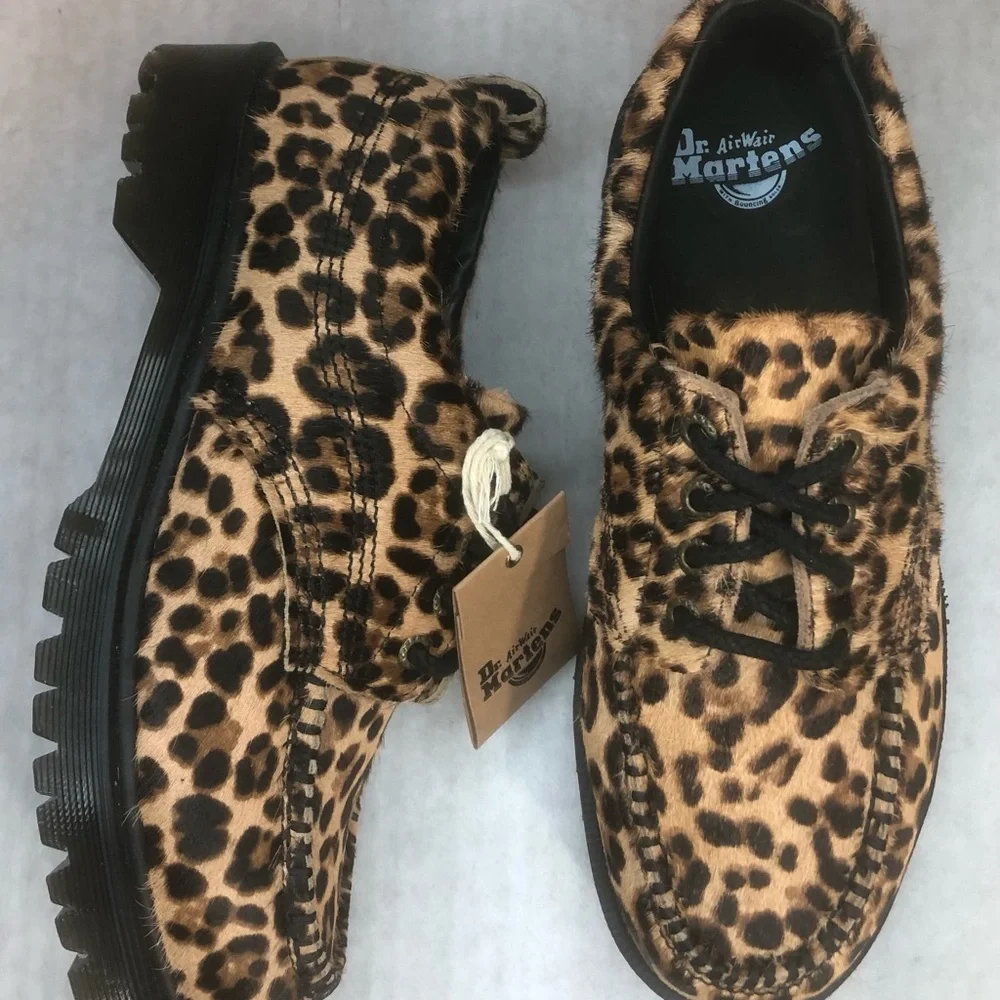 Dr. Martens LOWELL LEOPARD PRINT MOC TOE SHOES MEN’S SIZE 8 / WOMEN 9 No Box